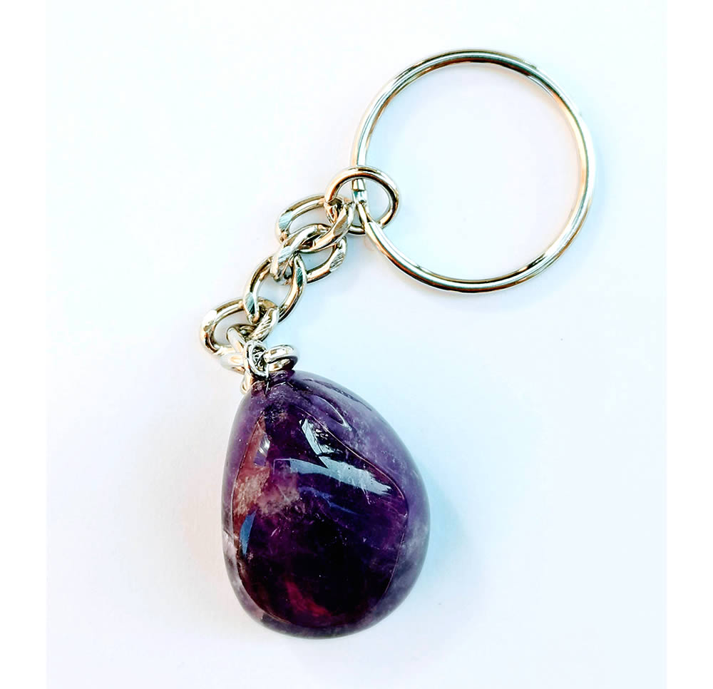 Birth Stone Keyring - Pisces - Amethyst